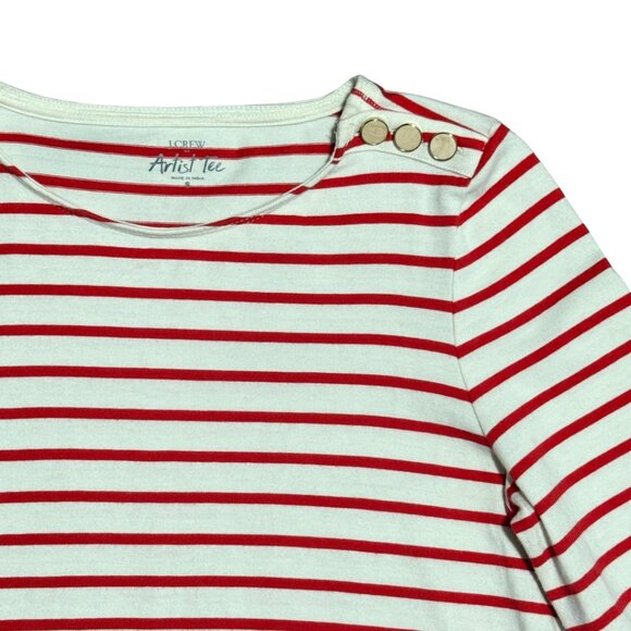 J.Crew Red & White Striped Artist Tee – Long Sleeve – Size S - Picture 8 of 10